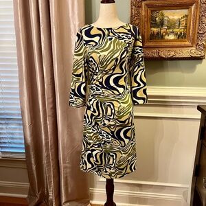 NWOT J. McLaughlin Pangaea Ruched Waist Catalina Fabric Dress Size MEDIUM